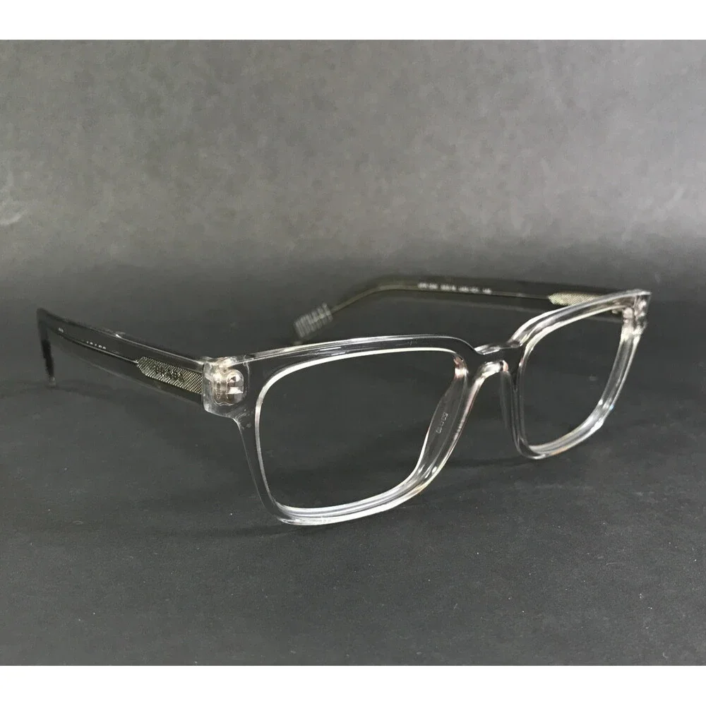 Prada Eyeglasses Frames VPR15W U43-1O1 Crystal Clear Squre Full Rim 53-18-145